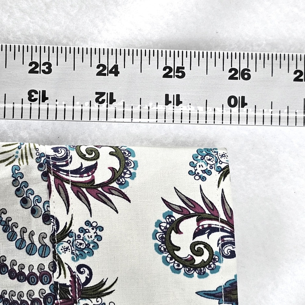 Alan Flusser Mens XL White Paisley Floral Cotton Button Down Shirt Long Sleeve - Picture 8 of 10